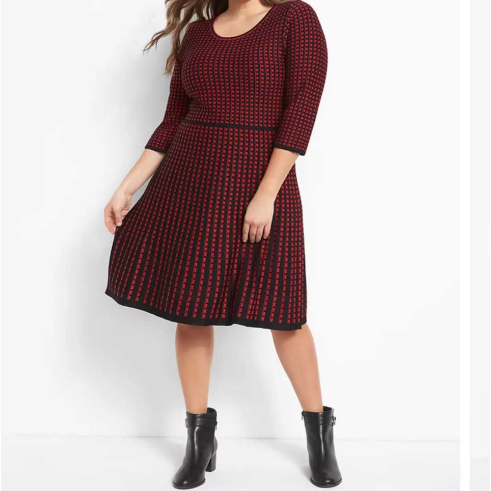 Fit & Flare Sweater Dress Haute Red
